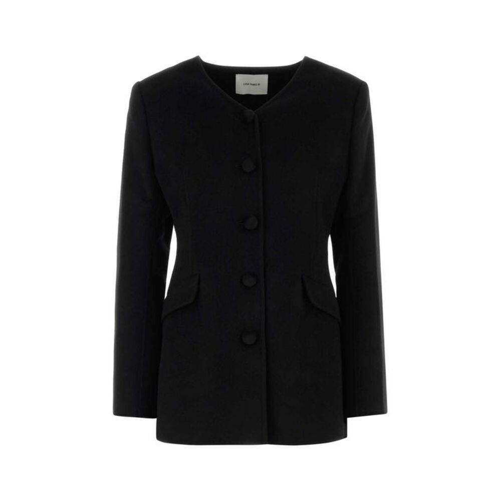 Lisa Yang Women Black Wool Blend Blazer